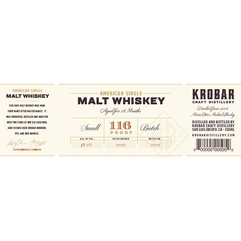 Krobar American Single Malt Whiskey