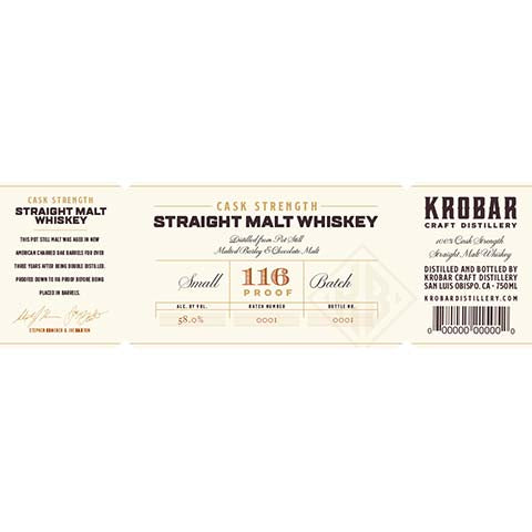 Krobar Cask Strength Single Malt Whiskey