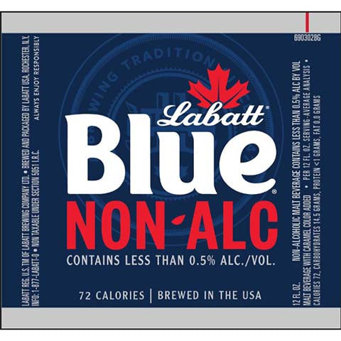 Labatt Blue (Non-Alcoholic) – CraftShack - Buy craft beer online.