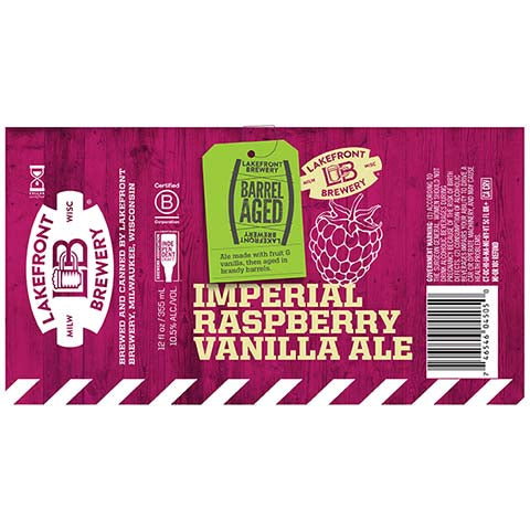 Lakefront Barrel Aged Imperial Raspberry Vanilla Ale – CraftShack - Buy ...