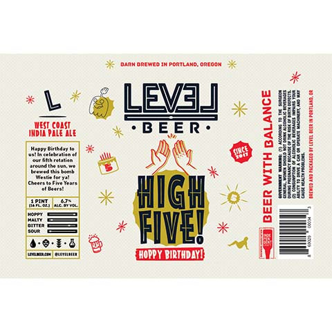 Level Beer High Five! Hoppy Birthday!