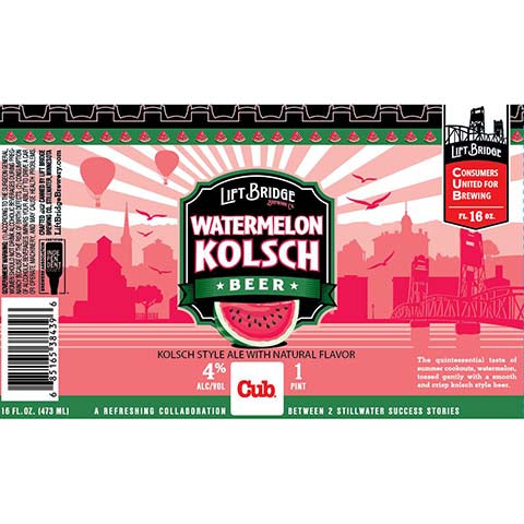 Lift Bridge Watermelon Kolsch Beer