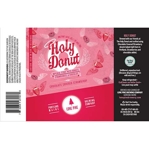 Lone Pine Holy Donut Chocolate Covered Strawberry Imperial Stout ...