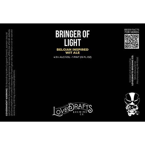 Lovedrafts Bringer Of Light Belgian Wit Ale