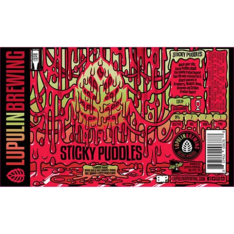 Lupulin Sticky Puddles Strawberry Rhubarb Imperial Sour Ale
