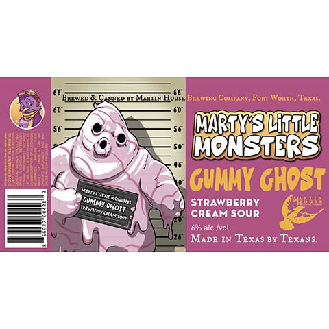 Martin House Marty's Little Monsters Gummy Ghost Strawberry Cream Sour