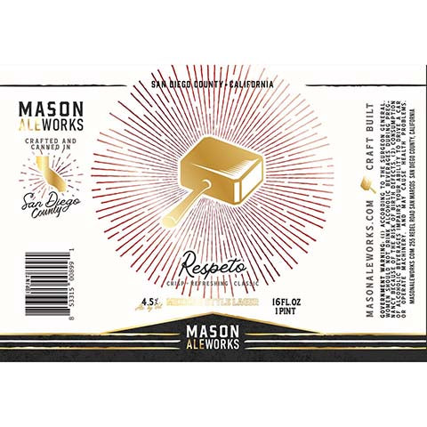 Mason Ale Works Respeto Lager