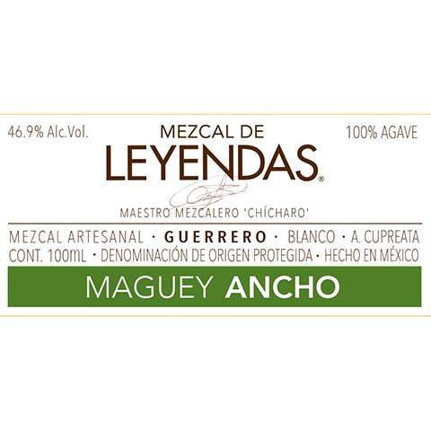 Mezcal de Leyendas Maguey Ancho