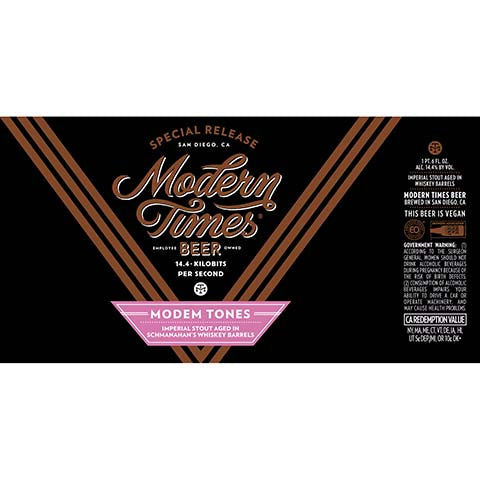 Modern Times Modem Tones Schmanahan's Whiskey Barrels Imperial Stout