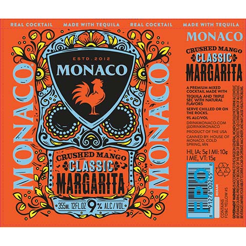 Monaco Crushed Mango Classic Margarita