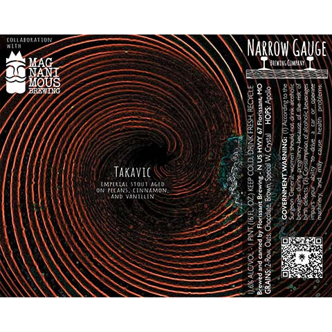 Narrow Gauge Takavic Imperial Stout