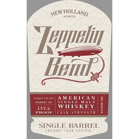 New Holland Zeppelin Bend Single Barrel Sherry Cask Finish Single Malt Whiskey