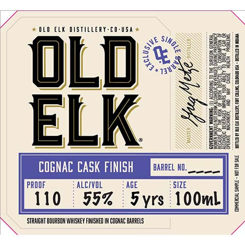 Old Elk Cognac Cask Finish Straight Bourbon Whiskey