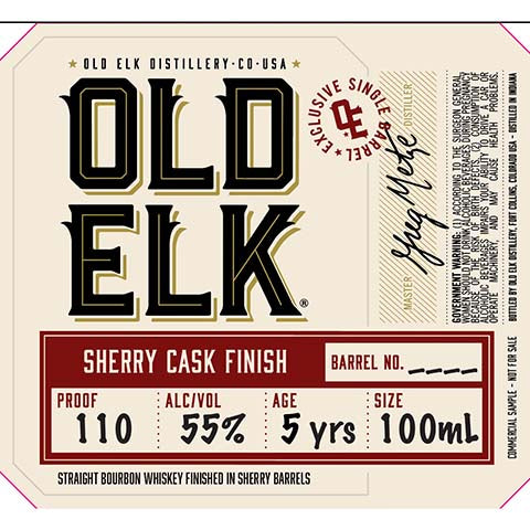 Old Elk Sherry Cask Finish Straight Bourbon Whiskey