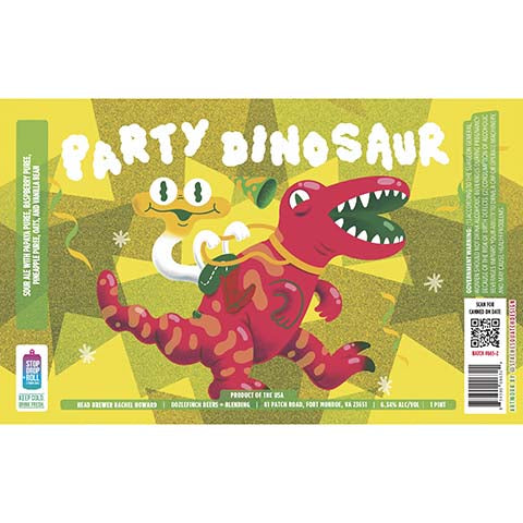 Oozlefinch Party Dinosaur Sour Ale (Papaya, Raspberry, Pineapple)