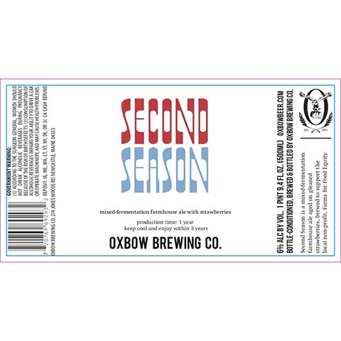 Oxbow Second Season Farmhouse Ale