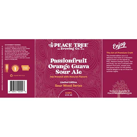 Peace Tree Passionfruit Orange Guava Sour Ale