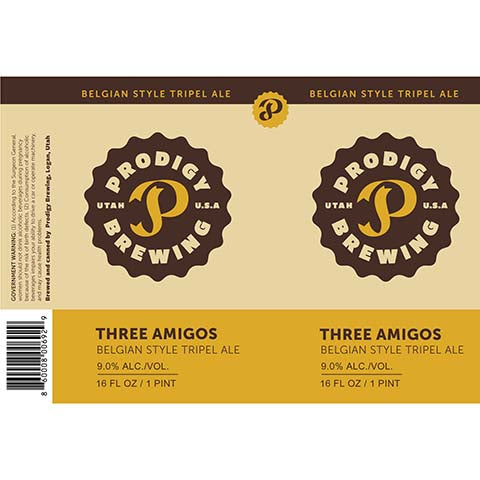 Prodigy Three Amigos Belgian Tripel Ale