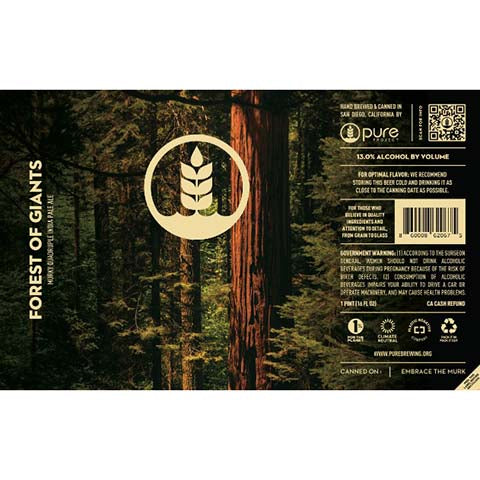 Pure Project Forest Of Giants Murky Quadruple IPA