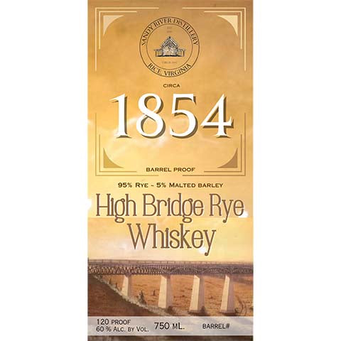 Sandy River 1854 High Bridge Rye Whiskey