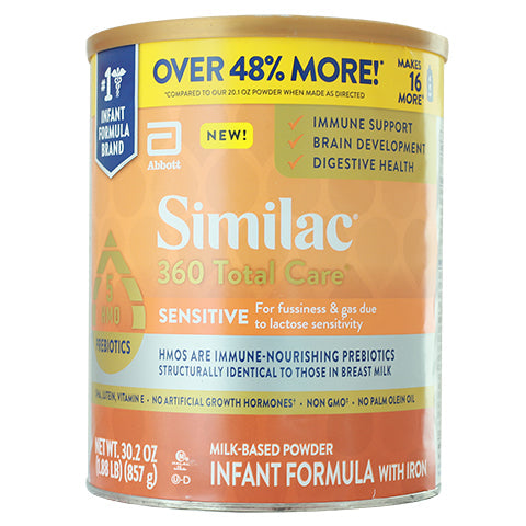 Similac 360 Total Care® Sensitive Infant Formula, with 5 HMO Prebiotic ...