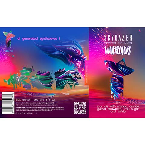 Skygazer Watercolors AI Generated Synthwaves 1 Sour Ale