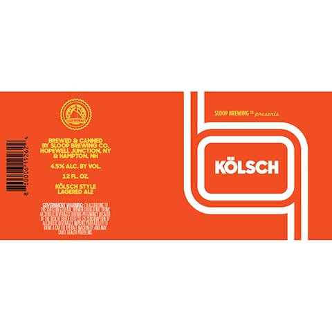Sloop Kolsch Lagered Ale