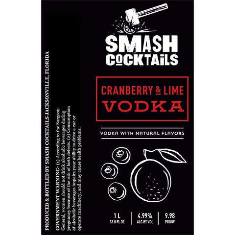 Smash Cocktails Cranberry & Lime Vodka