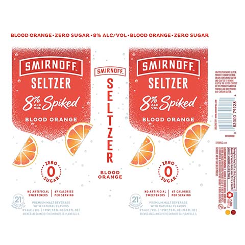 Smirnoff 8% Spiked Seltzer Blood Orange Seltzer