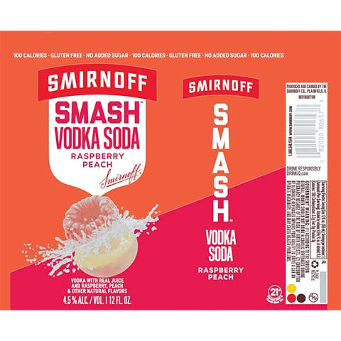 Smirnoff  Smash Raspberry Peach Vodka Soda