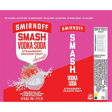 Smirnoff  Smash Strawberry Dragon Fruit Vodka Soda