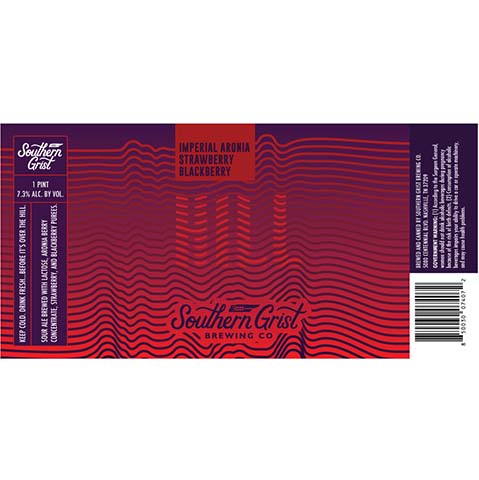 Southern Grist Imperial Aronia Strawberry Blackberry Hill Sour Ale