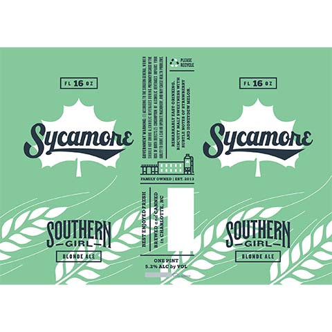 Sycamore Southern Girl Blonde Ale (Strawberry, Honey Dew)