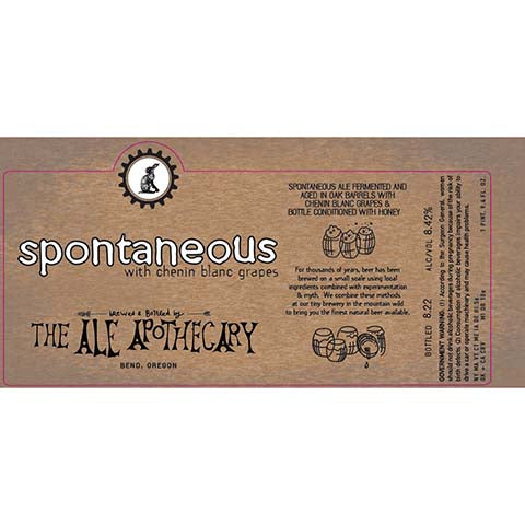 The Ale Apothecary Spontaneous (Chenin Blanc Grapes)