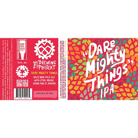 The Brewing Projekt Dare Mighty Things Hazy IPA