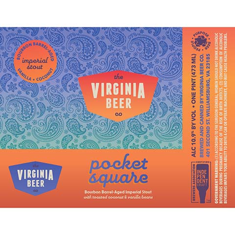 The Virginia Beer Pocket Square Imperial Stout