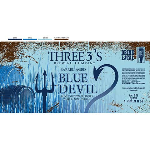 Three 3's Barrel Aged Blue Devil Saison Ale