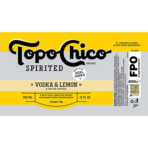 Topo Chico Vodka & Lemon Chilton