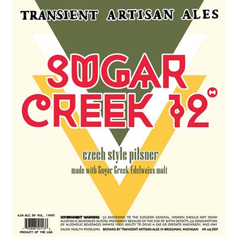 Transient Artisan Ales Sugar Creek 12 Pilsner