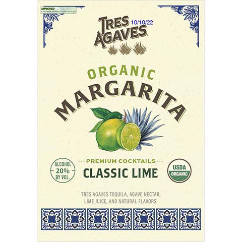 Tres Agaves Organic Margarita (Classic Lime)