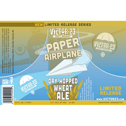 Victor 23 Paper Airplane Dry Hopped Wheat Ale