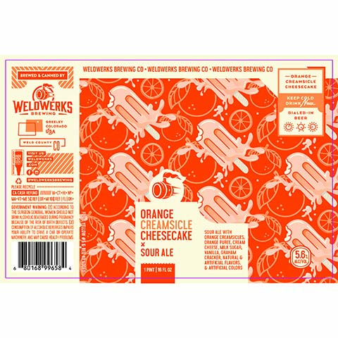 Weldwerks Orange Creamsicle Cheesecake Sour Ale