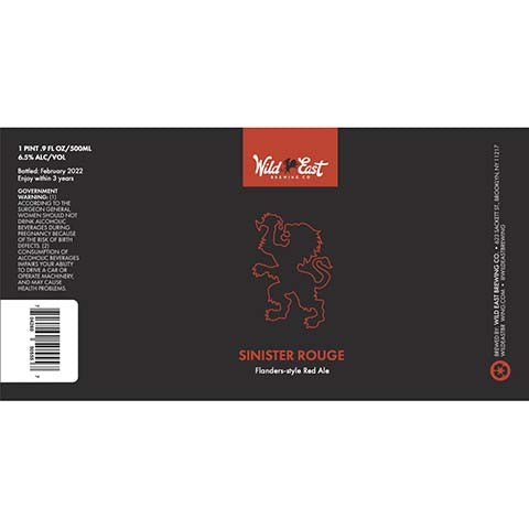 Wild East Sinister Rouge Flanders Red Ale