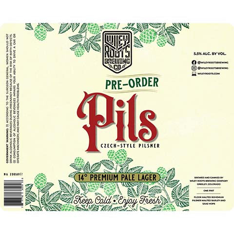 Wiley Roots Pre-Order Pils Pilsner