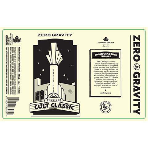 Zero Gravity Coolidge Cult Classic Pilsner