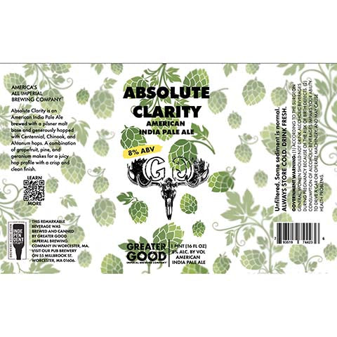 Greater Good Absolute Clarity IPA